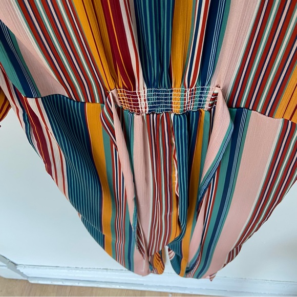 dRA Los Angelos Dream in Colour Jumpsuit Belted Wide Leg Multicolour Striped Jum - Picture 13 of 14